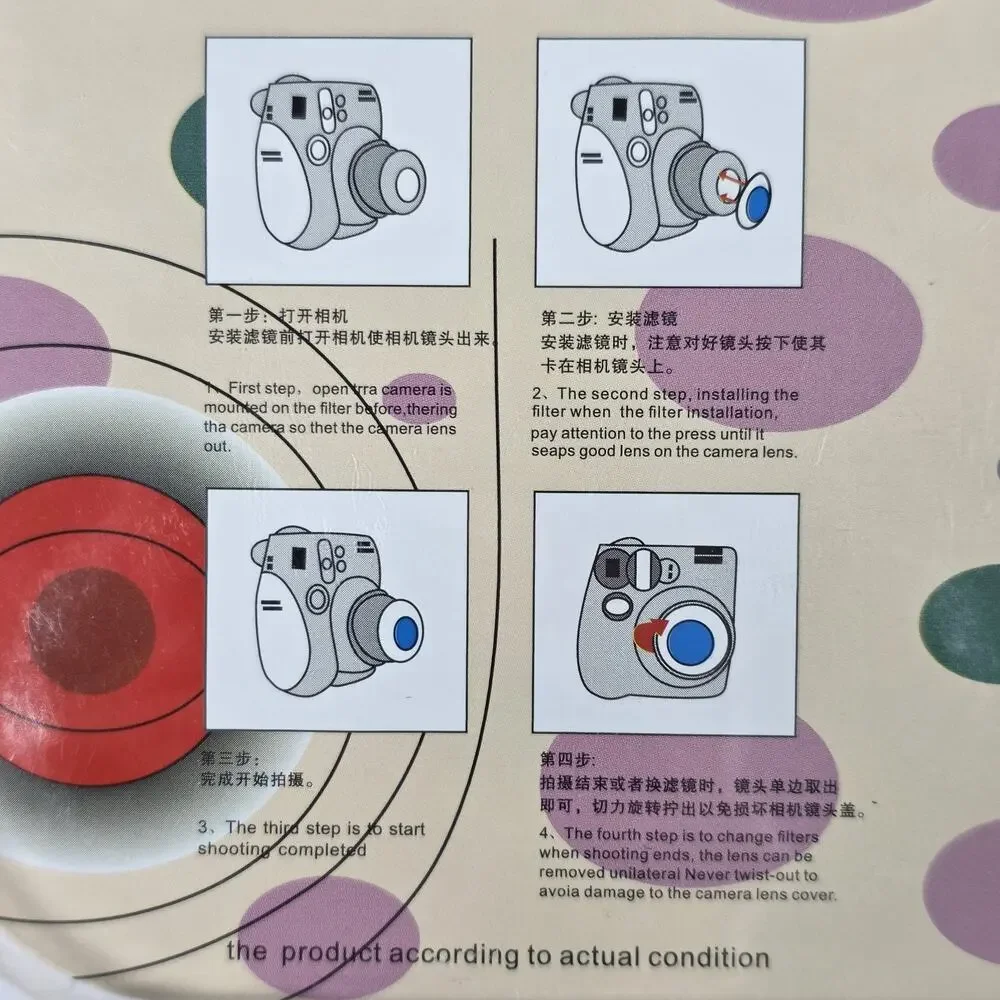 Instax Camera Close Up Lens Filter Set 6 Pack Color Macro Attachment NEW